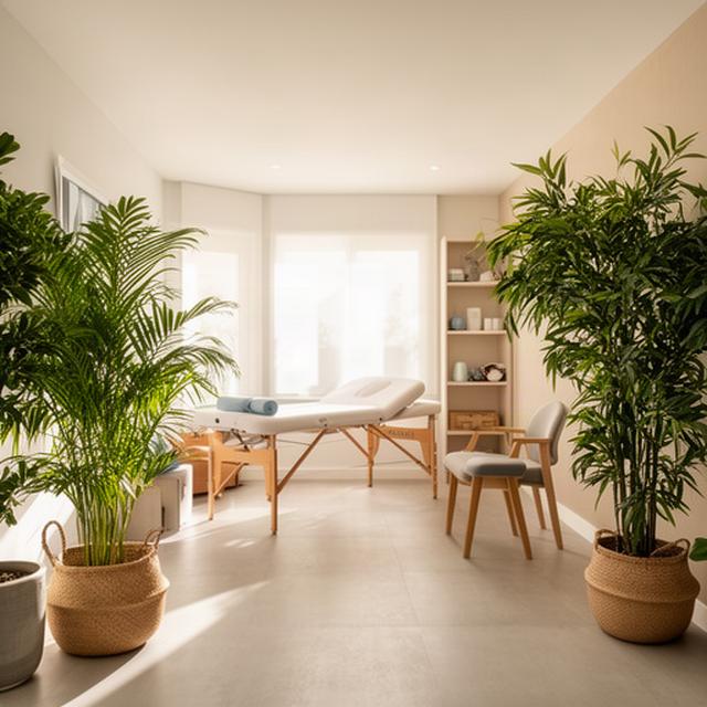 Clínica de fisioterapia en Benalmádena con plantas de suelo y luz natural